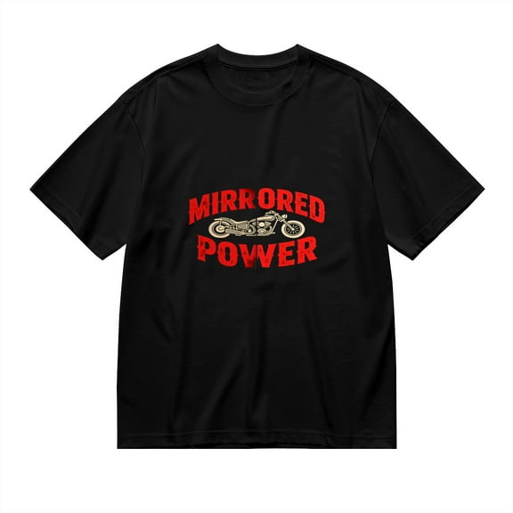 Mirrored Power, Motorcycle Print, Vintage T Shirt, Cotton T-Shirt for Men, 23611277,S