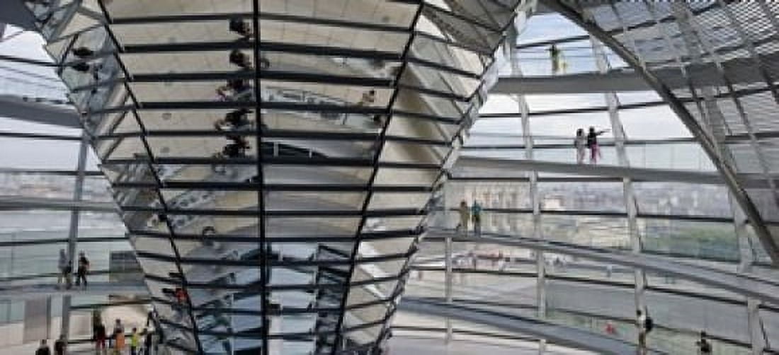 Mirrored cone at the center of the dome Reichstag Dome The Reichstag Berlin Germany Canvas Art - Panoramic Images (15 x 7)