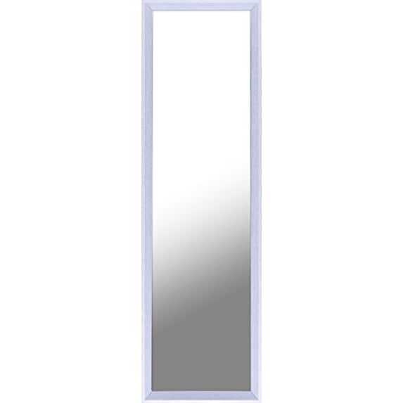 Mirrorize Full Body Length Wall Mount/Floor Mirror, 14" x 50", White