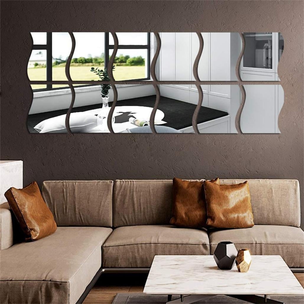 6PCS Wavy Mirror Wall Stickers For Home Decor Kenya