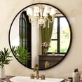 thumbnail image 1 of Mirstory 20.2" Modern Wall Mirror Bathroom Mirror Wall Mounted Round Mirror with Aluminum Alloy Frame, Black, 1 of 7
