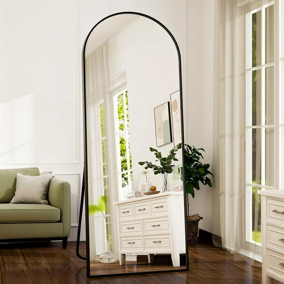 Mirstory 68"x22" Arched Full Length Floor Mirror Full Body Standing Mirror,Black