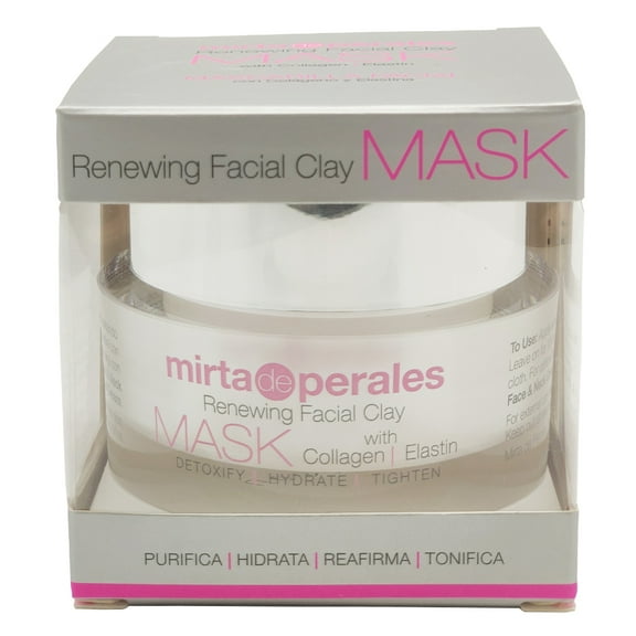Mirta de Perales Facial Clay Mask with Collagen. Moisturizing and Anti-Aging Treatment with Hyaluronic Acid