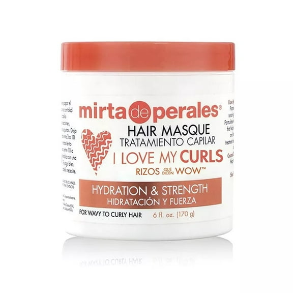 Mirta de Perales I Love My Curls Hair Masque. Hydrates and Strengthens your Hair while it Combats Frizz. Made with Coconut Oil and Shea Butter. 6 oz