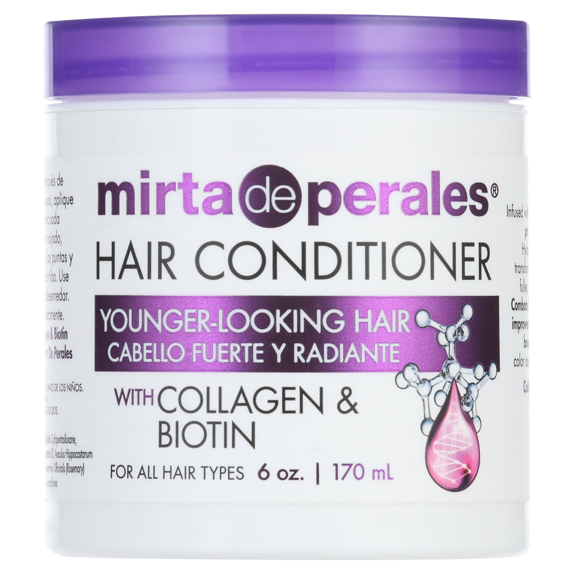 Mirta de Perales Younger-Looking Hair nourishing Shine Enhancing Daily Conditioner with Collagen & Biotin, 6 oz