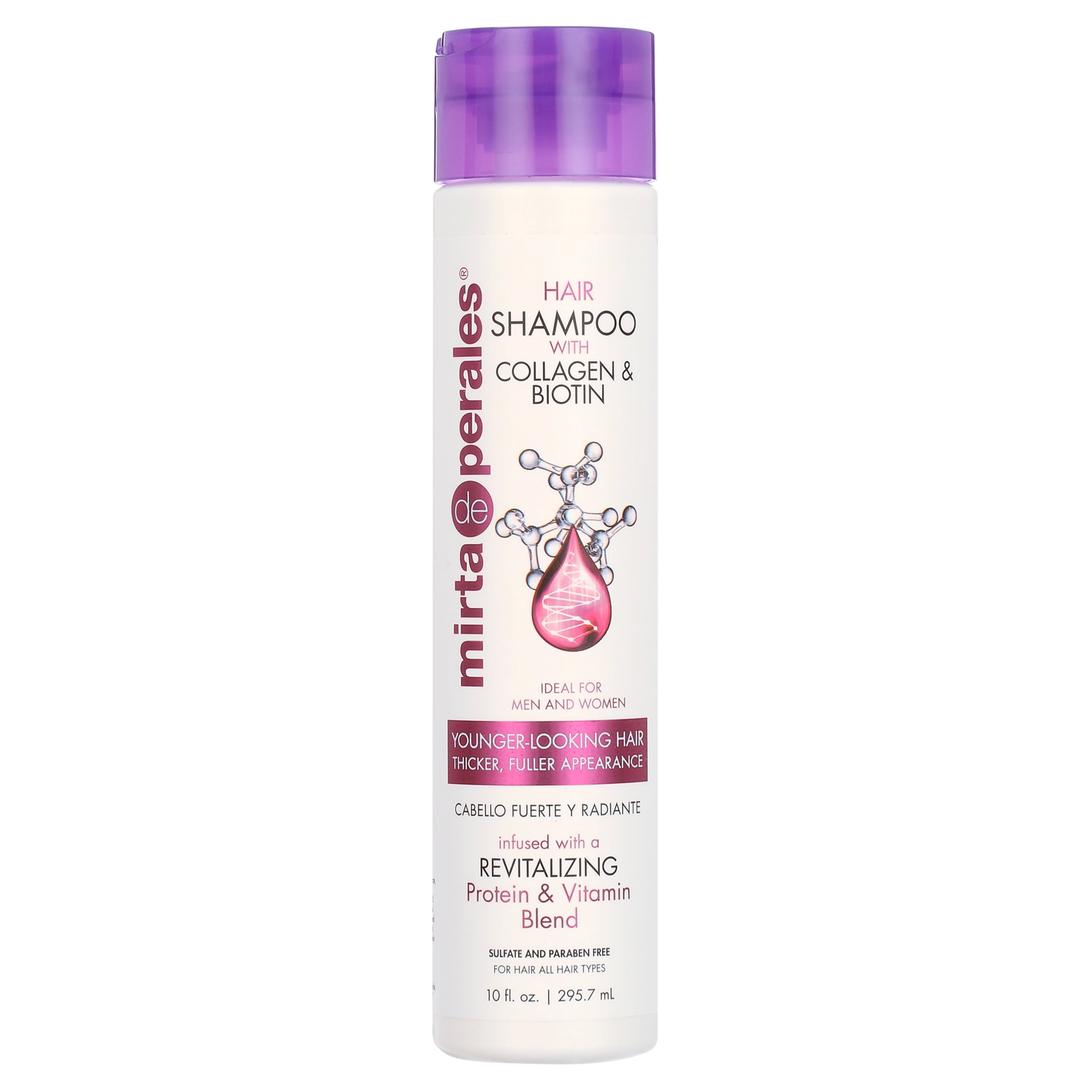 Mirta de Perales, Younger Looking Shampoo Formula with Collagen & Biotin 10 oz. For thicker, fuller appearance infused with a Revitalizing Protein & Vitamin Blend.
