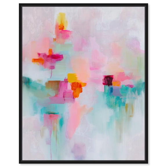 Mirthful Splashes I Canvas Print Bright Wall Decor by Art Remedy, Black Frame, 16 x 20