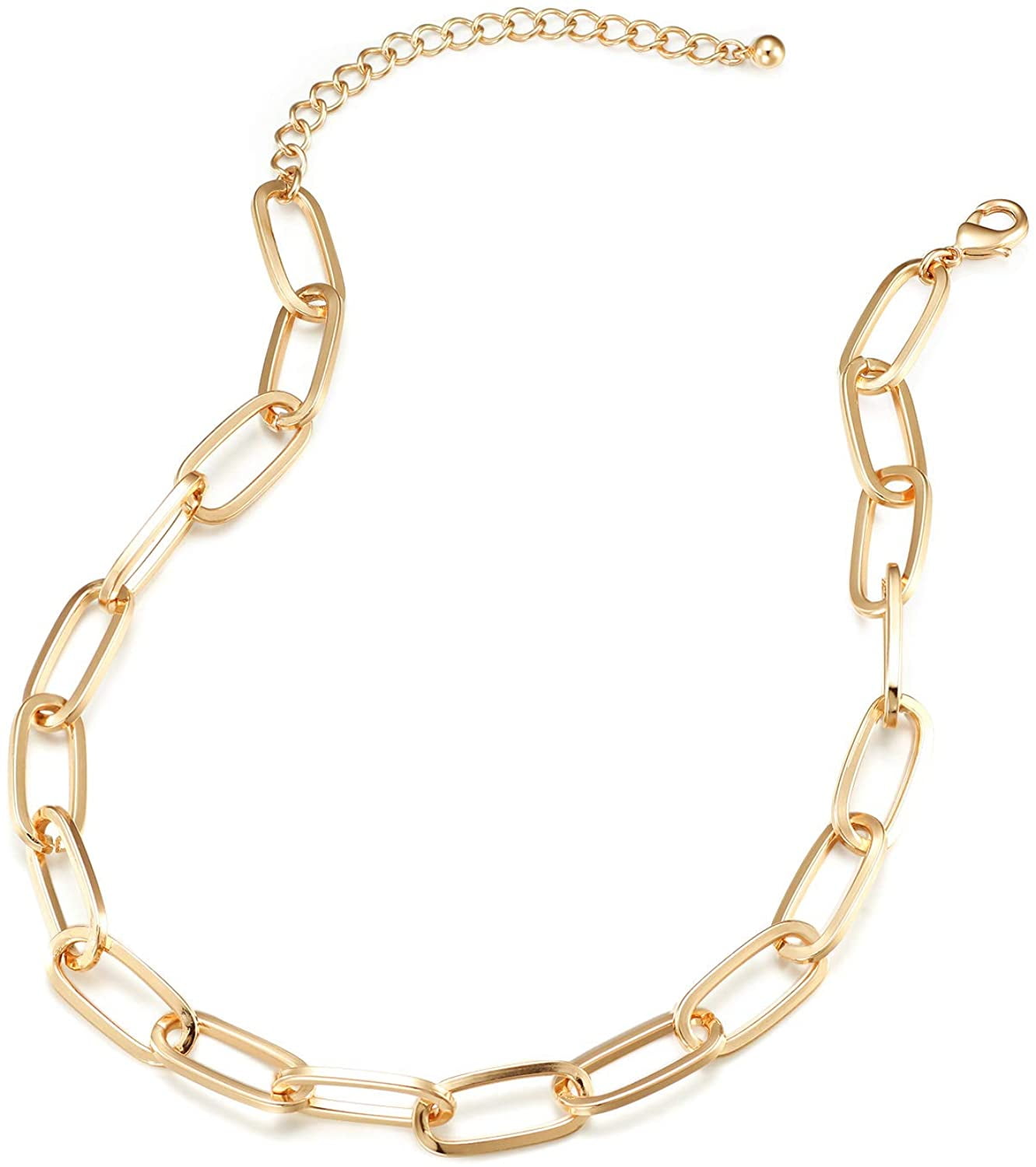 Miruku Chunky Chain Link Necklace, 14k Gold-Plated, 15" + 3" Extension (Women's)