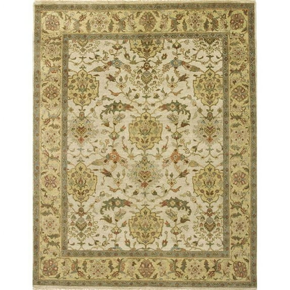 Mirzapur Shield Ivory & Light Gold Area Rug - 3.6 x 8 ft.