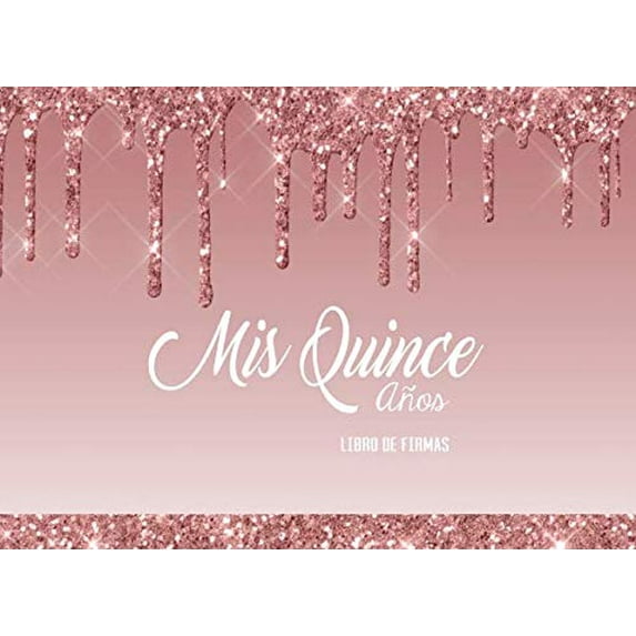 Pre-Owned Mis Quince Años Libro de Firmas: Libro de Quinceanera con 130 Páginas y Registro de Regalos, Goteo De Chocolate en Rosa Blush Paperback