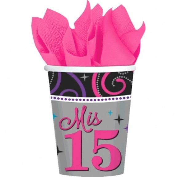 Mis Quince Anos 8 9 oz Paper Hot Cold Cups Quinceanera Sweet 15