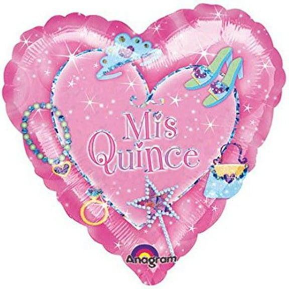 Mis Quince Anos Diamond Shape Pink Foil / Mylar Balloon 18" ( Each )