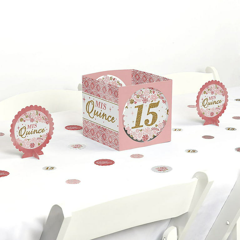 Mis Quince Anos - Quinceanera Sweet 15 Birthday Party Centerpiece and Table  Decoration Kit 