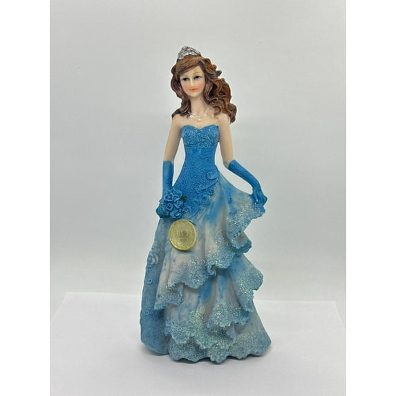 Mis Quince Anos Turquoise Cake Topper Doll with LED Light-up (1 Piece)