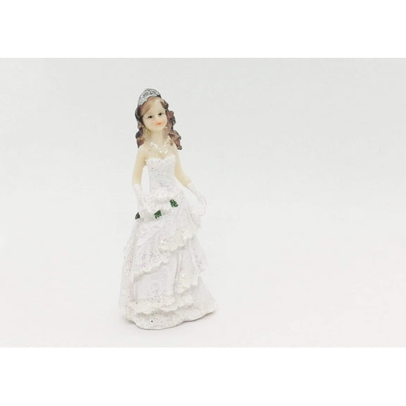Mis Quince Anos and Sweet 16 3.5 inches White Cake Topper Doll (12 Pieces)
