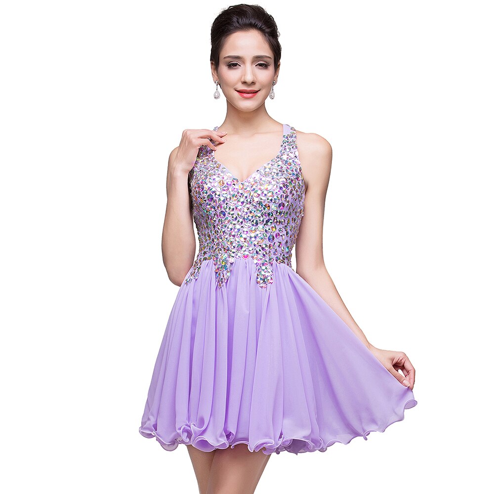 Purple Short Evening Dress Cocktail Dresses Short Party Dress main image 1