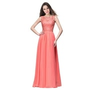 MisShow Hollow Out Lace Bridesmaid Dress Chiffon Long Women Evening Prom Dresses S-XL Size