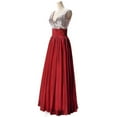 thumbnail image 1 of MisShow Long Maxi Prom Party Dress For Women Burgundy Sequins Chiffon Patchwork Evening Gown Size XL, 1 of 4