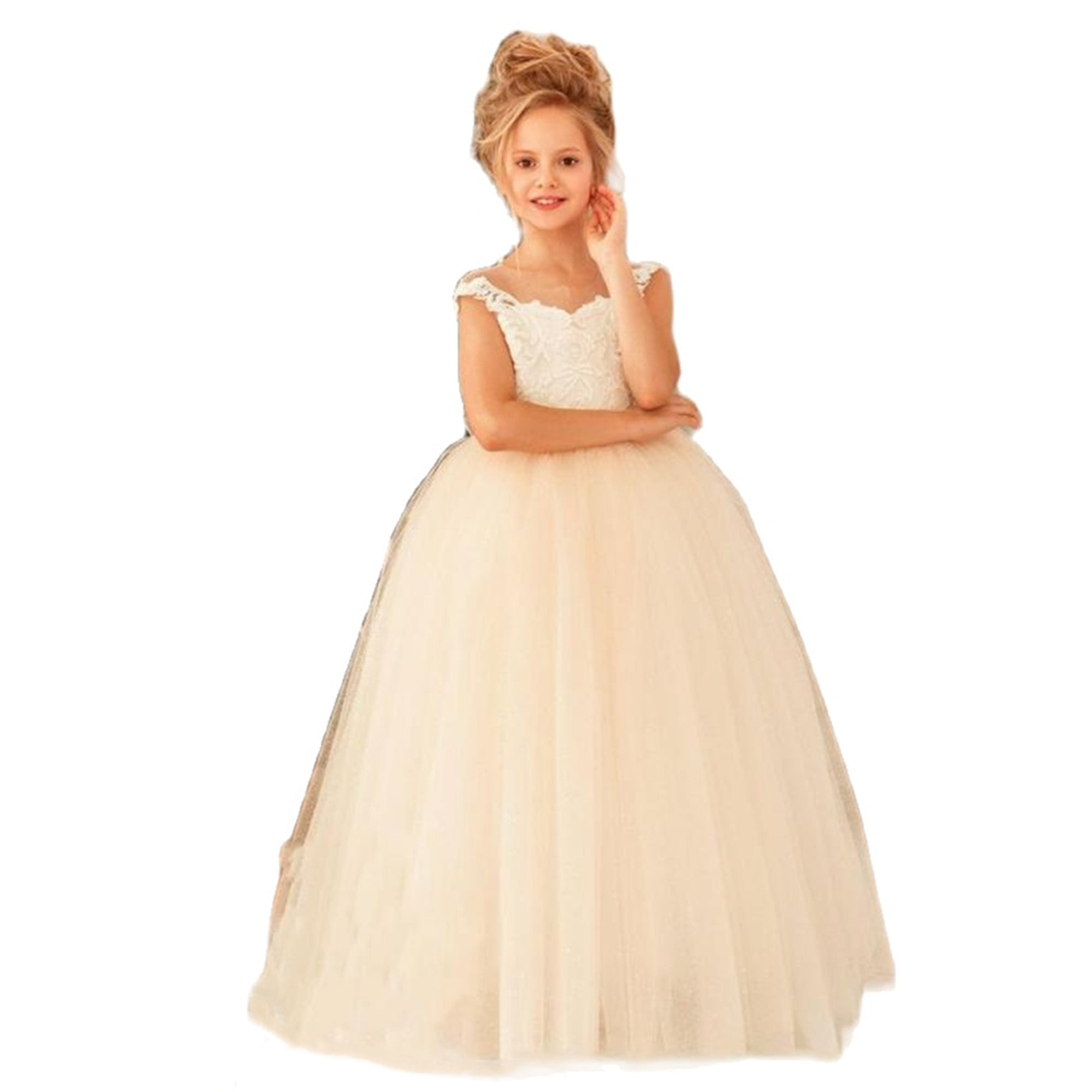 MisShow Lace Flower Girl Dresses Little Girls Princess Ball Gown