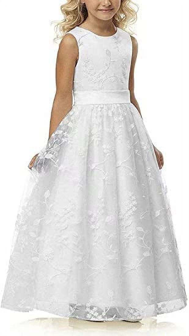 MisShow White Lace Flower Girl Party Dresses For Wedding Girls Pageant