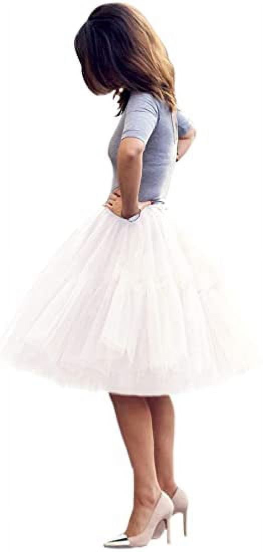 5 Layer Tulle Long Skirt Tutu Women Maxi Wedding Skirts Party Prom  Underskirt 11