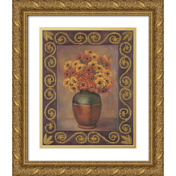 Misa, Eva 15x18 Gold Ornate Wood Framed with Double Matting Museum Art Print Titled - Anemones