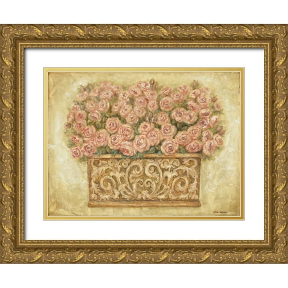 Misa, Eva 18x15 Gold Ornate Wood Framed with Double Matting Museum Art Print Titled - Pink Roses