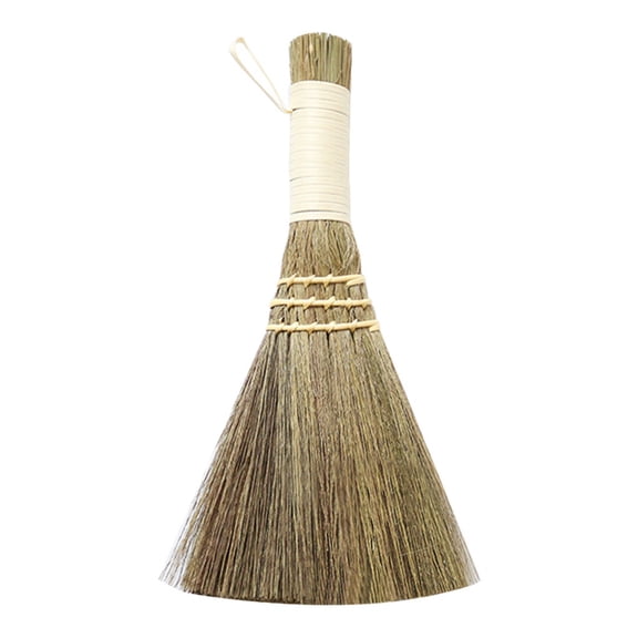 Miscanthus Broom with Short Handle Filament Desktop Broom Corner Dust Removal Broom Children Soft Hair Broom Retro Manual Sweeper