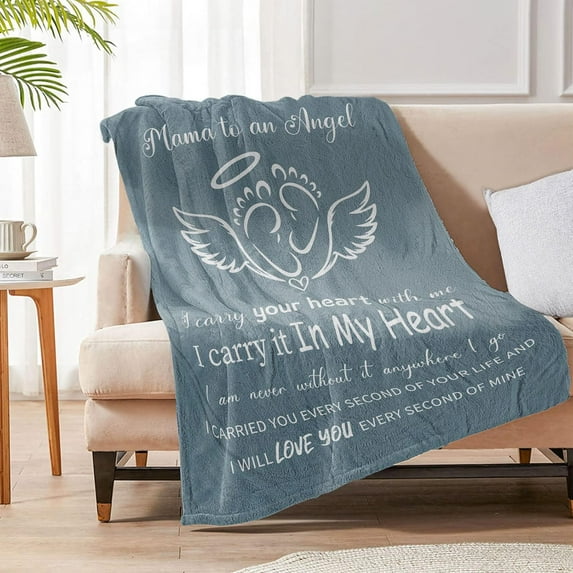 Miscarriage Gifts for Mothers, Loss of Baby Sympathy Gifts, Miscarriage Memorial Gifts for Parents, Infant Loss Gifts for Mom, Angel Baby Memorial Gift Throw Blanket 60 x 50 Inch