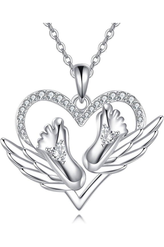 Miscarriage Necklace 925 Sterling Sliver Mommy of an Angel Necklace Miscarriage Memorial Jewelry Gifts for Mothers Women Mom