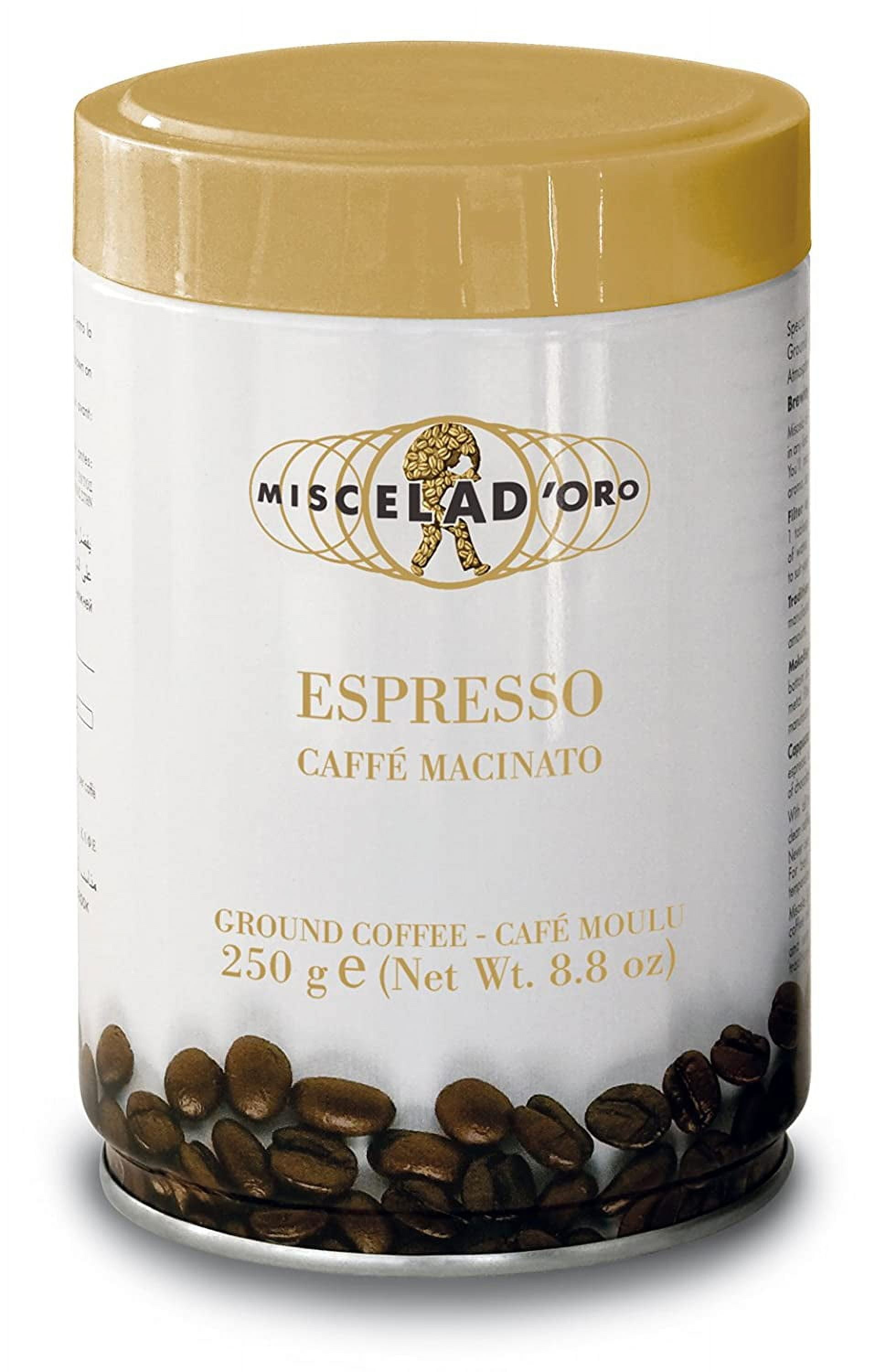 Miscela D'Oro Espresso Ground Coffee – 8.8 Oz, Medium Roast, Italian, Flavors Of Vanilla & Honey