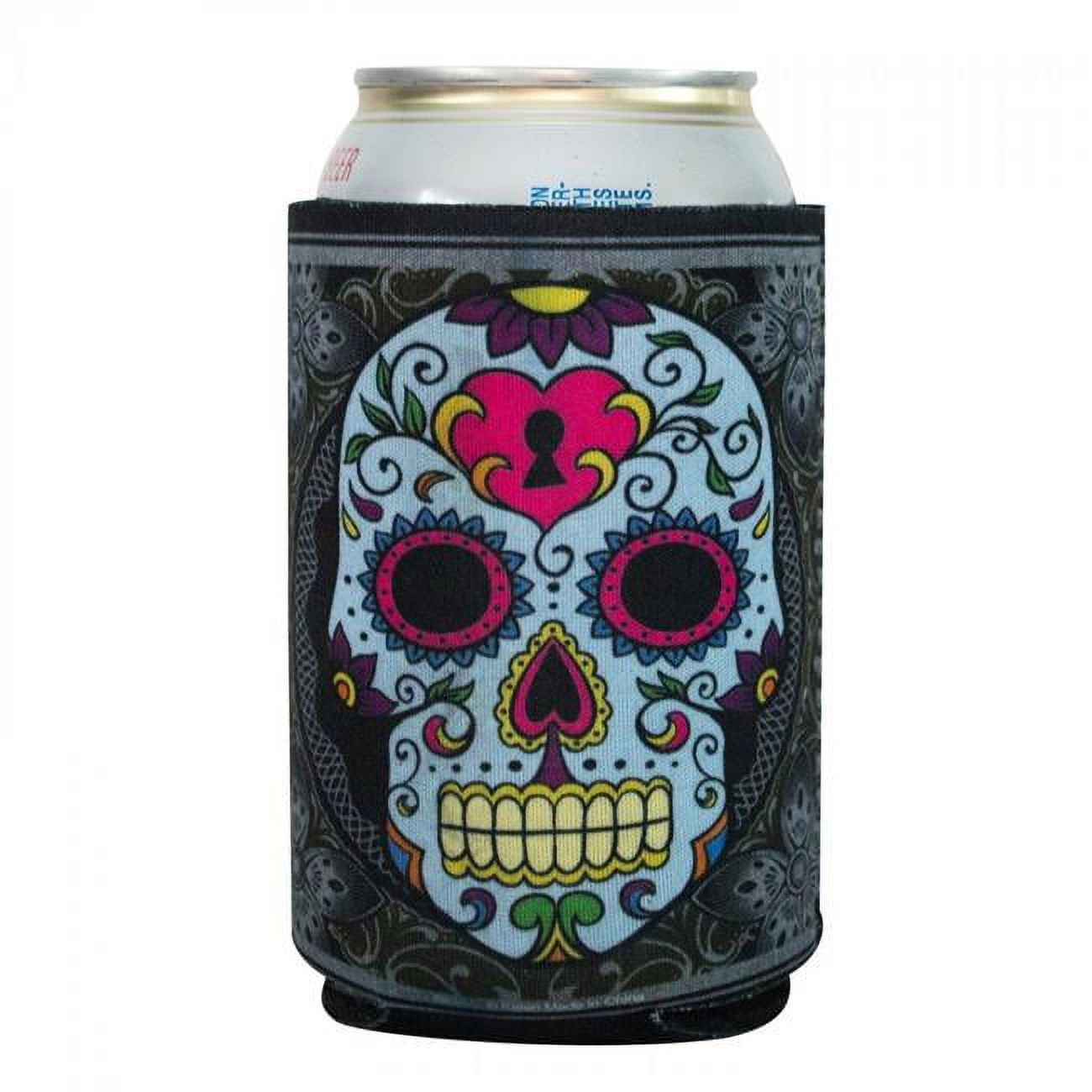 Miscellaneous 43252 Sugar Skull Beer Can Insulator - Walmart.com