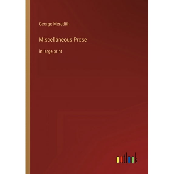 Miscellaneous Prose : in large print (Paperback)