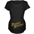 thumbnail image 1 of Mischief Managed Funny Maternity Soft T Shirt Black X-LG, 1 of 1