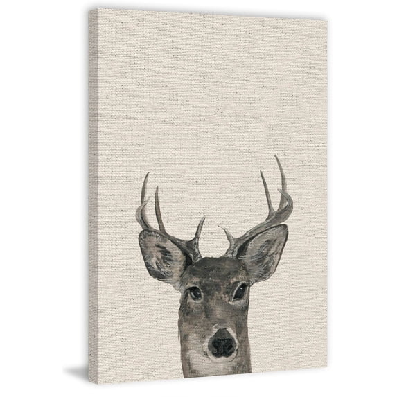 Mischievous Deer Painting Print on Wrapped Canvas