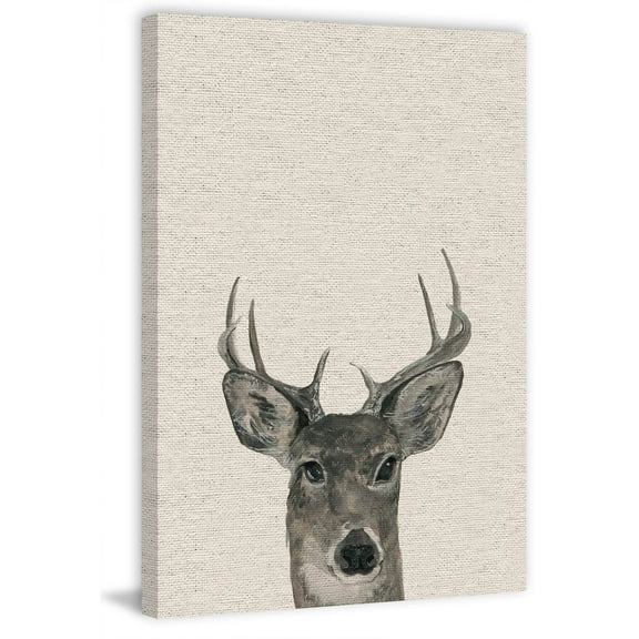 Mischievous Deer Painting Print on Wrapped Canvas