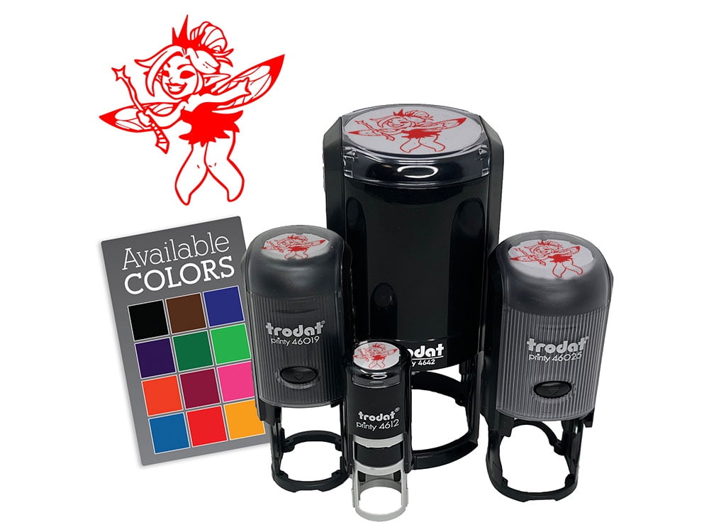 Mischievous Fairy Pixie Sprite Fae Self-Inking Rubber Stamp Ink Stamper ...