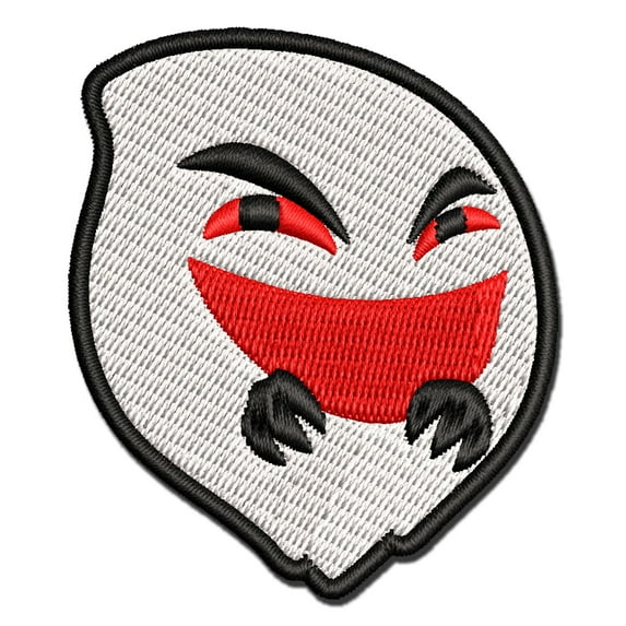 Mischievous Ghost Malicious Evil Spirit Applique Multi-Color Embroidered Iron-On Patch - 3 Inch Medium