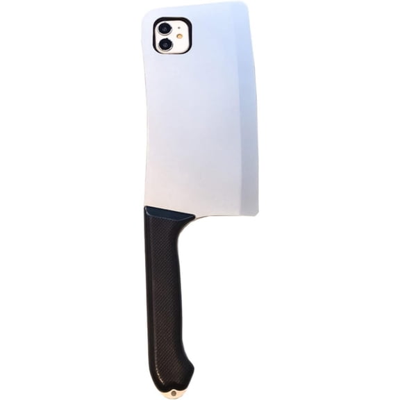 Mischievous Kitchen Knife Shaped Soft Silicone Phone Case for Xiaomi Mi Redmi Note 10 S 4G 5G Pro Max, Creative Spoof Back Cover, Shockproof TPU Protective Shell(White,Note 10S)