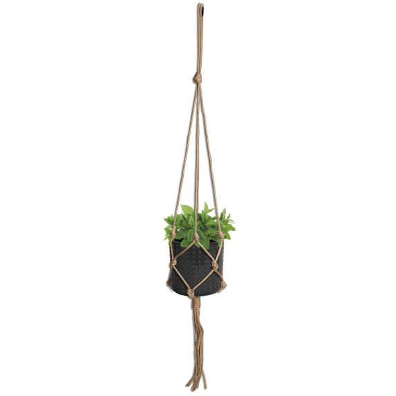 Misco Ceramic Macrame Hanging Planter, 5.12inch High and 5.12 in Diameter Macrame Plant Holder, Perfect for Plants and Succulents, with Jute for Indoor and Outdoor…