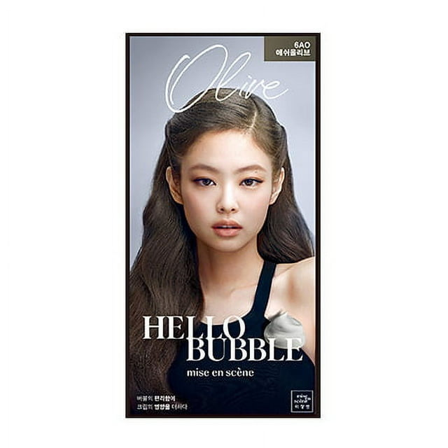 Mise En Scene Hello Bubble Foam Color Easy Self Hair Dye, 6AO Ash Olive