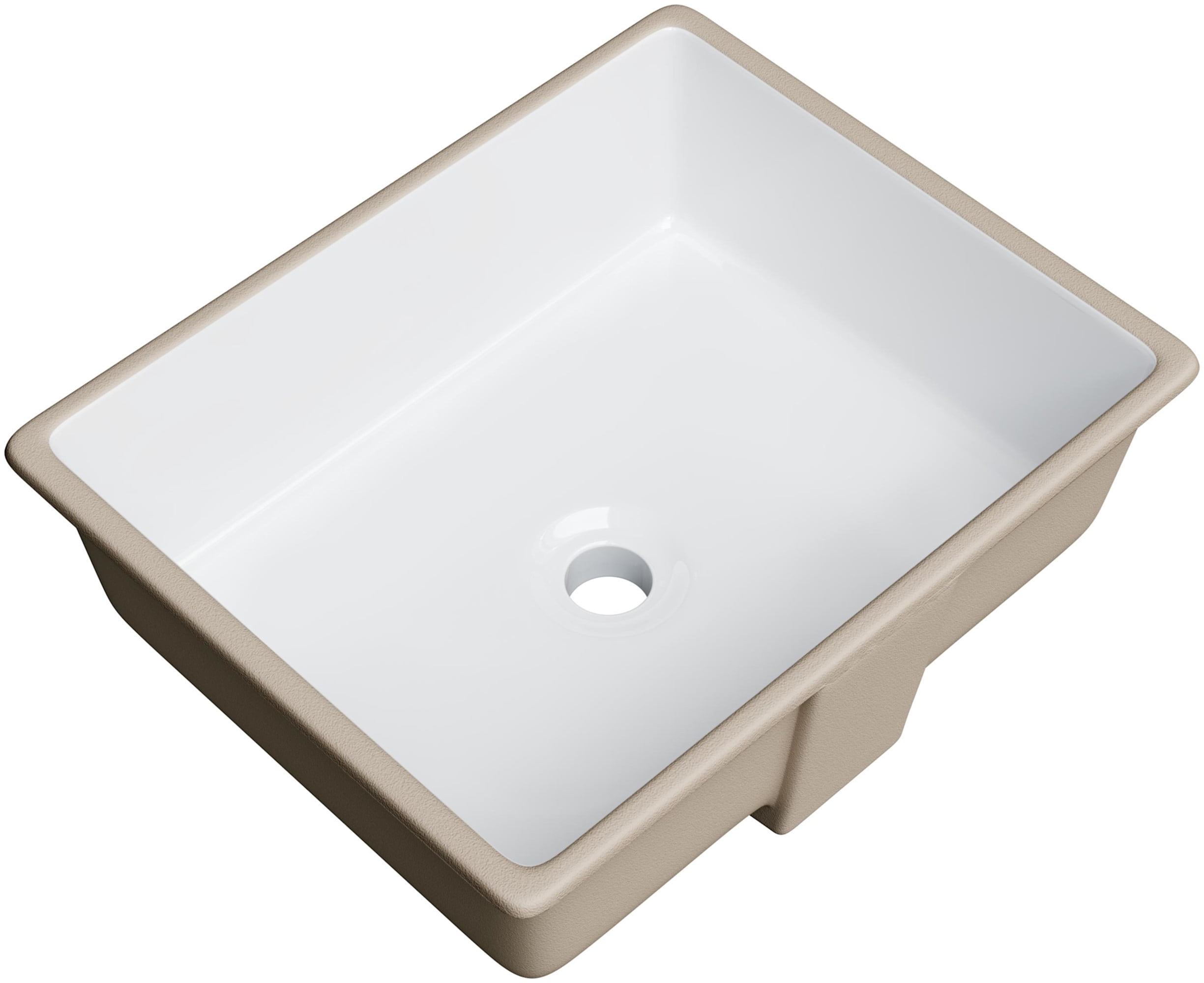 Miseno MNO1713BWH 17 x 13 in. Rectangular Undermount Bathroom Sink with Rear Overflow, White