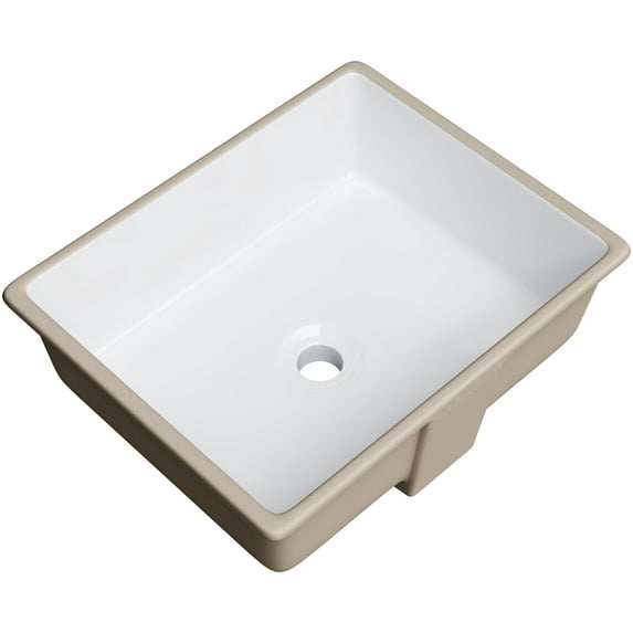 Miseno MNO1713BWH 17 x 13 in. Rectangular Undermount Bathroom Sink with Rear Overflow, White