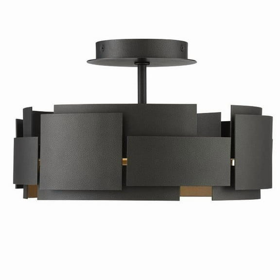 Miseno FL96005 30W 1-Light Integrated LED Semi-Flush Mount Ceiling Fixture - Smoked Iron