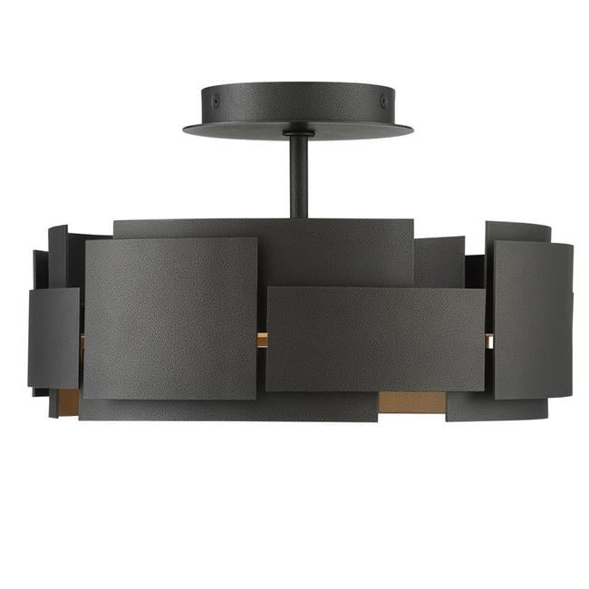 Smoked Iron 14" LED Semi-Flush Ceiling Fixture for Indoor/Outdoor