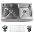thumbnail image 1 of Miseno MNO163320F6040 33 in. Farmhouse Double Basin Stainless Steel Kitchen Sink with Apron Front & 60-40 Split, 1 of 7