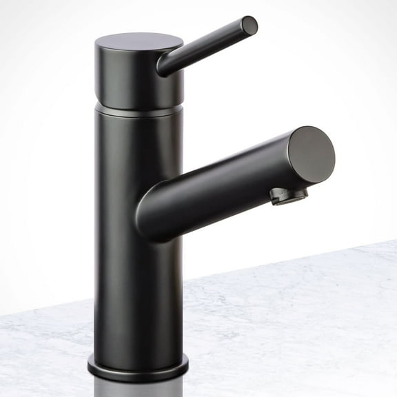Open Box Miseno MNO102LFB Single Handle Bathroom Sink Faucet, Flat Black
