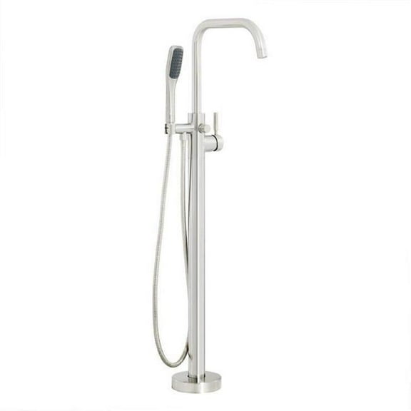 Miseno MNO194AZBN Single Lever Handle Floor Mount Filler with Handshower, Brushed Nickel
