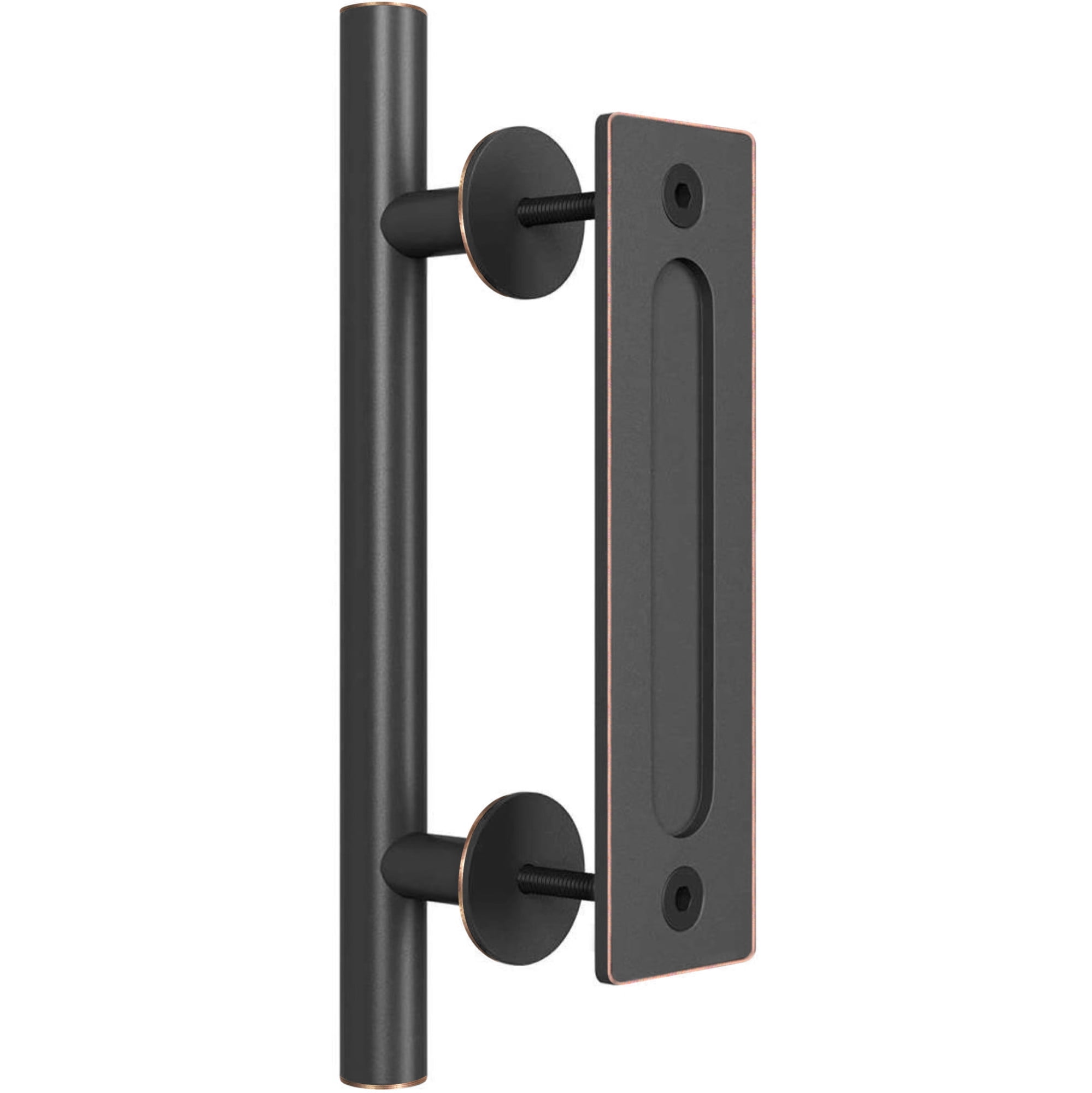 Oil Rubbed Bronze 7" Steel Barn Door Handle and Pull Set