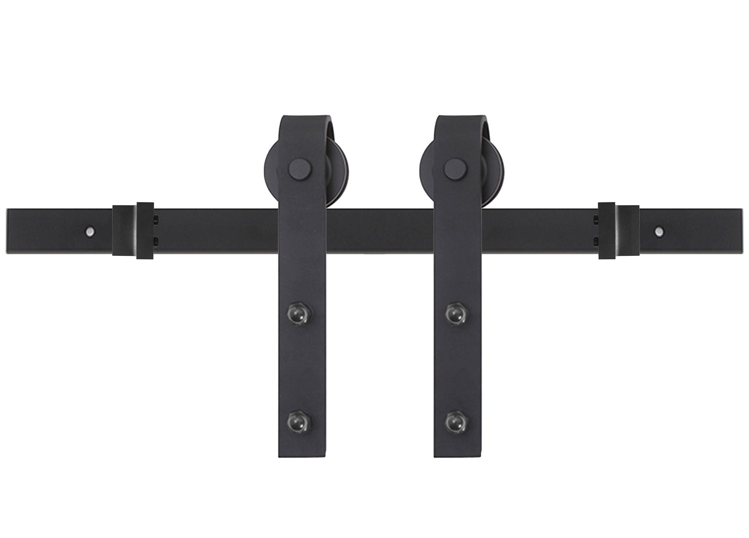 5 ft./60 in. Black Steel Bent Strap Sliding Barn Door Track and Hardware Kit with 12 in. Square Pull and Flush Handle 5 ft./60 in. Black Steel Bent Strap Sliding Barn Door Track and Hardware Kit with 12 in. Square Pull and Flush Handle